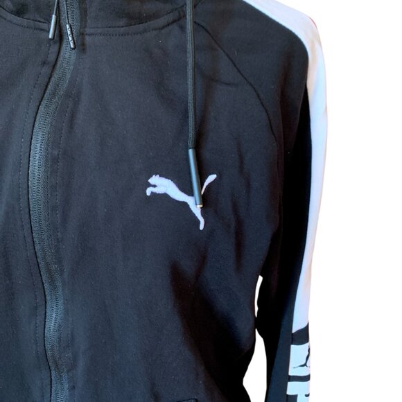 PUMA - Training full-zip track Jacket - Black, White and Red Stripes - Boys XL - Picture 7 of 15